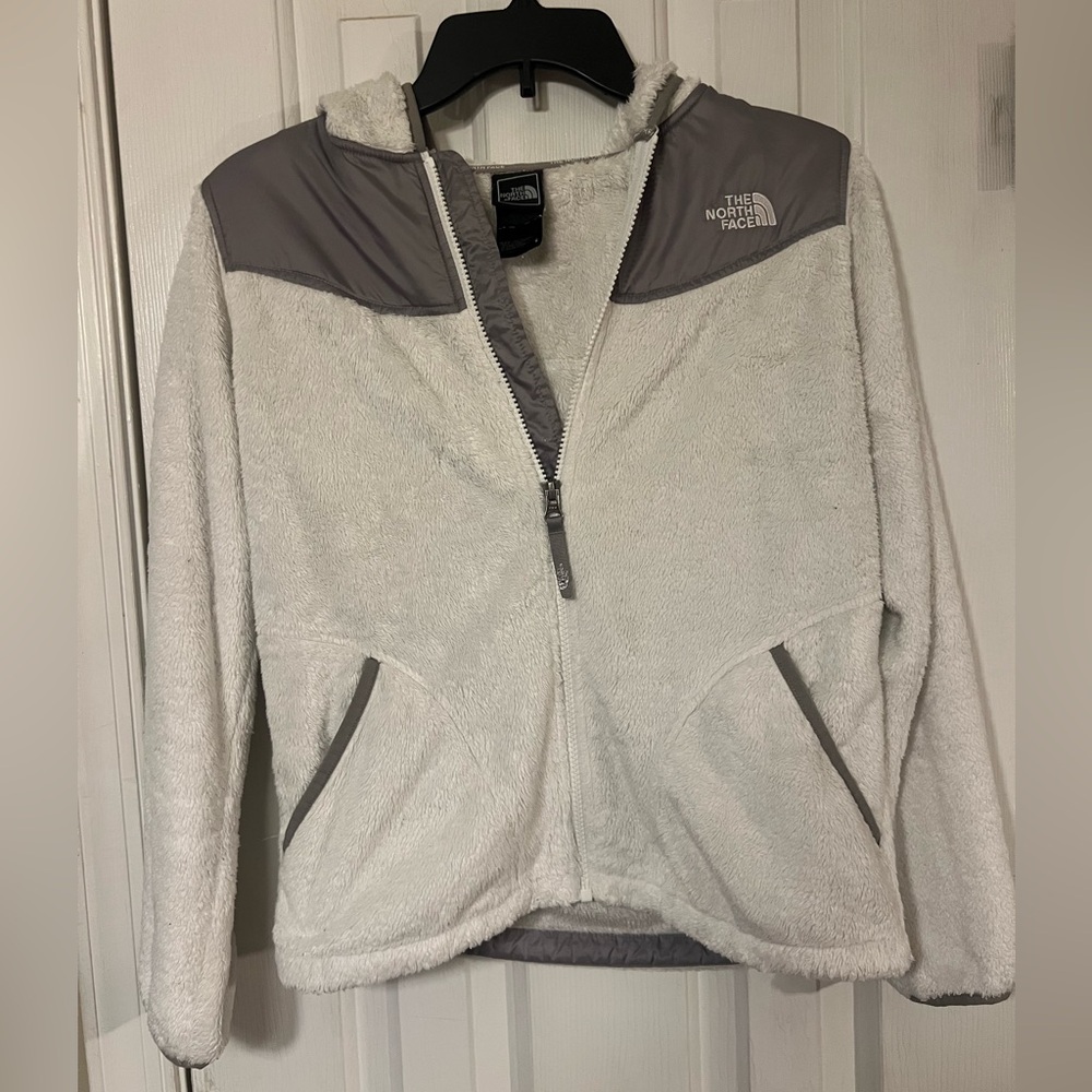 The North Face Kids White and Gray Fleece Jacket